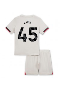 Fotbalové Dres Chelsea Romeo Lavia #45 Dětské Venkovní Oblečení 2025-26 Krátký Rukáv (+ trenýrky)